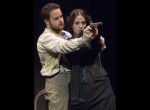 Popova in  the Canadian Opera Company Ensemble Studio's 'The Bear' with Jon-Paul Décosse as Smirnov  |  December 2006  |  Photo: Michael Cooper